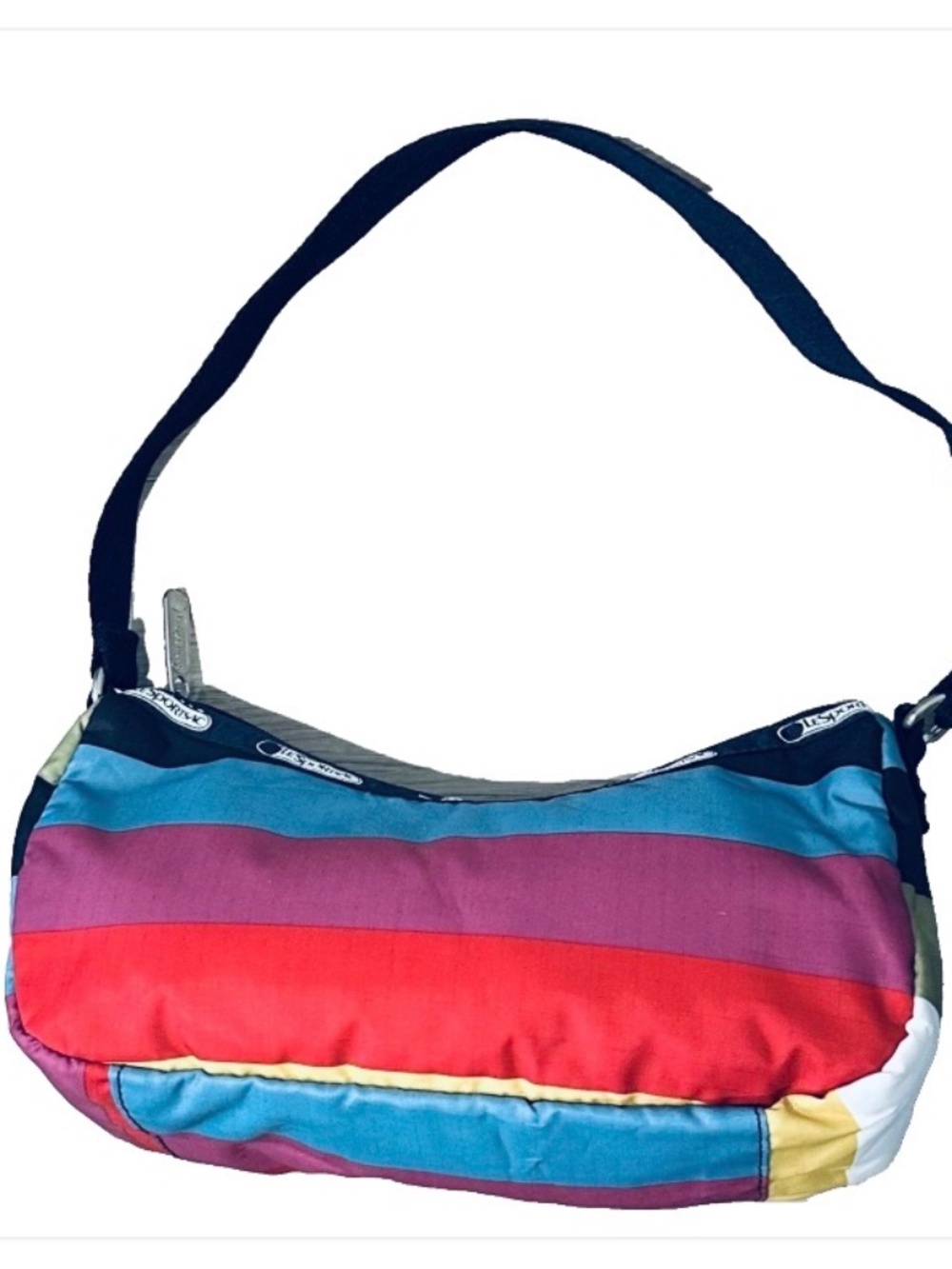 LeSportsac Petite Hobo Multicolored Stripe Durable Nylon Shoulder Bag